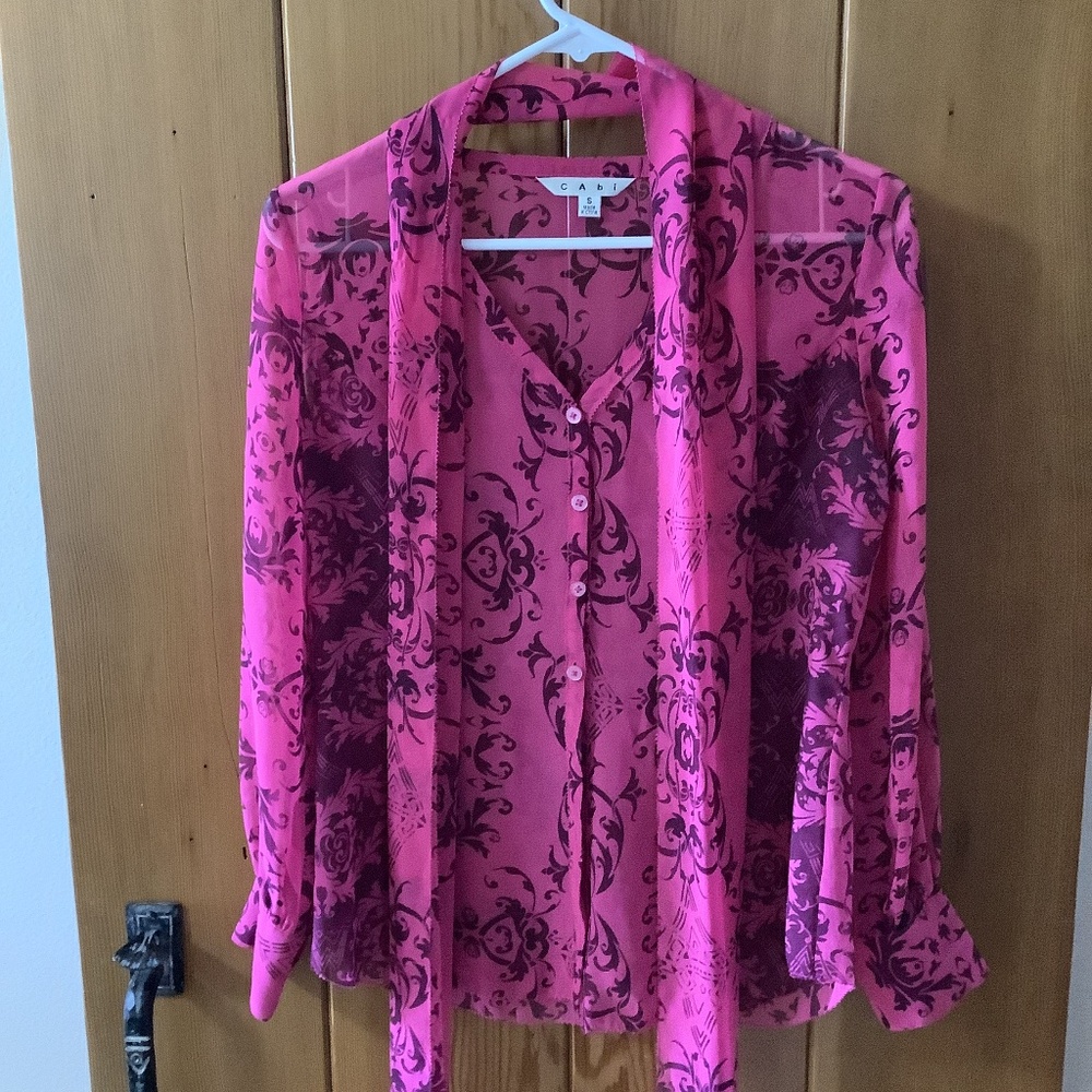 Cabi pink Baroque blouse